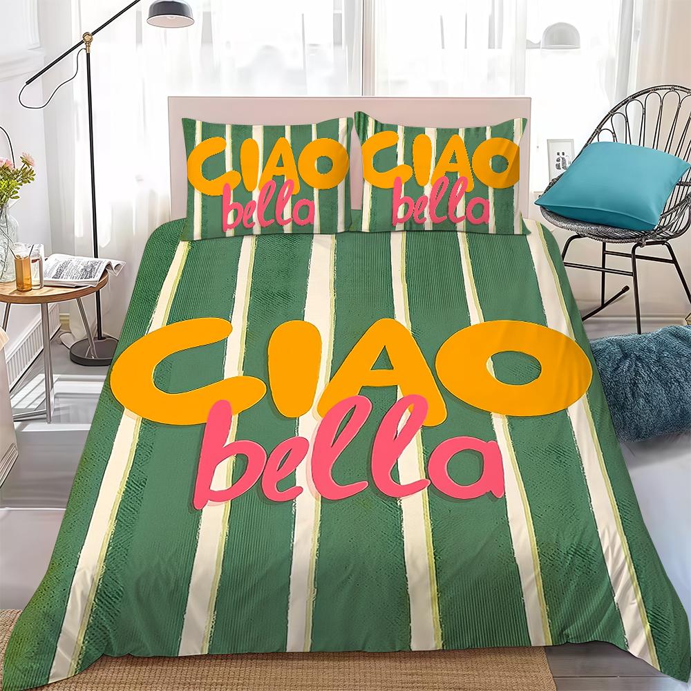 C-Ciaos B-Bellas Duvet Cover Set Home Style Bedding Soft Laundry Cotton Bed 3 Piece Set Student Dormitory Gift
