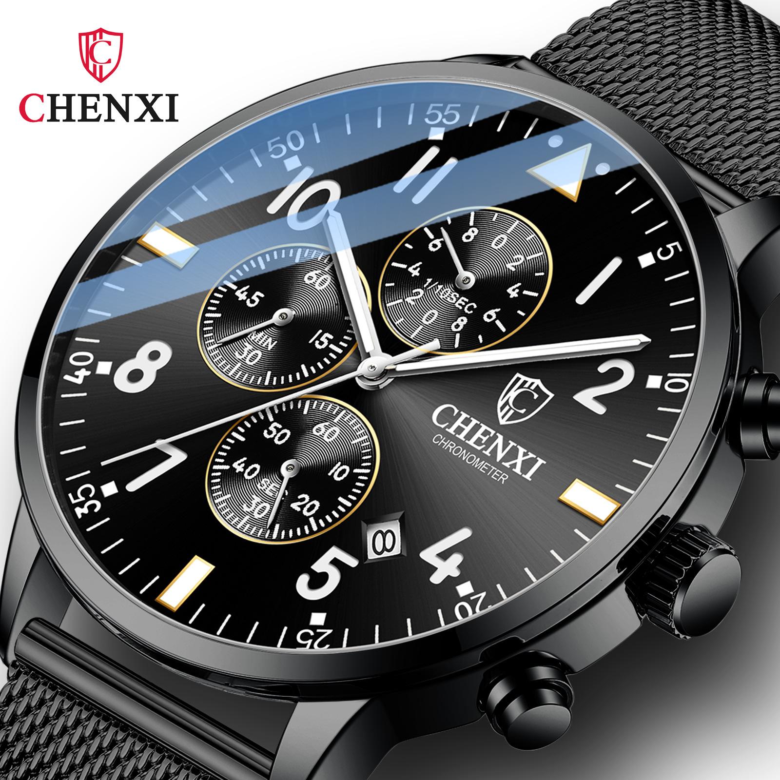 

Новые роскошные мужские часы ТОП-бренда с коробкой, многофункциональные часы с большим циферблатом, мужские светящиеся водонепроницаемые мужские кварцевые часы