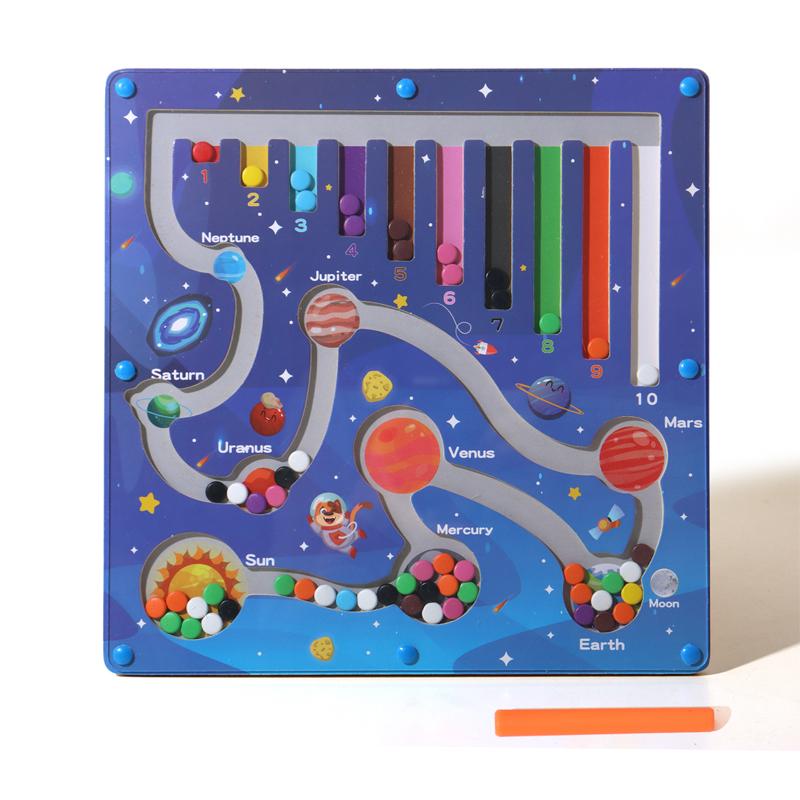 Wooden Magnetic Color and Number Maze Learning Education Toys Color Matching Montessori Toys Wooden Toys Gifts for Children
