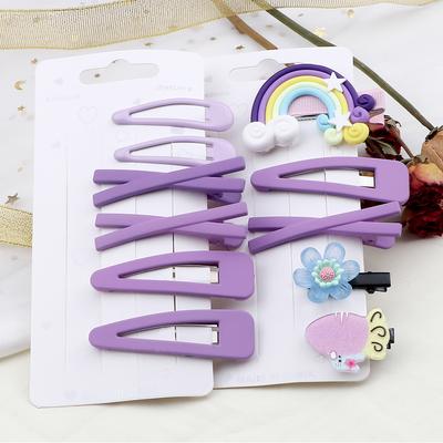 Misto 5Pçs/Conjunto Acessórios para Grampos de Cabelo Doce Simples Presilha BB Grampos de Cabelo em Forma de X 6Pçs/Conjuntos Barretas de Cor Roxo Sólido Adorno de Cabeça