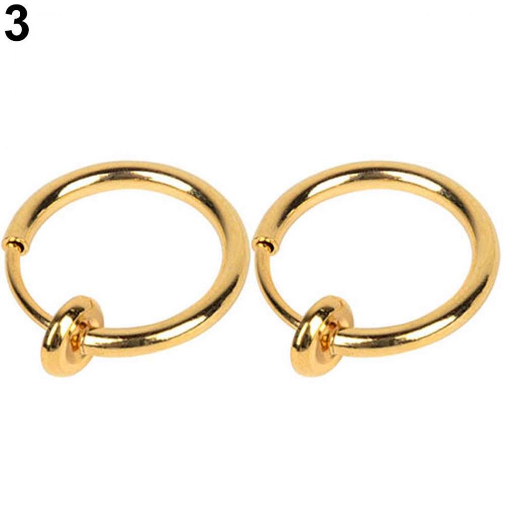 Spring Nose Septum Ring Earrings Two False Clips Non-Perforated Jewelry For Men And Women