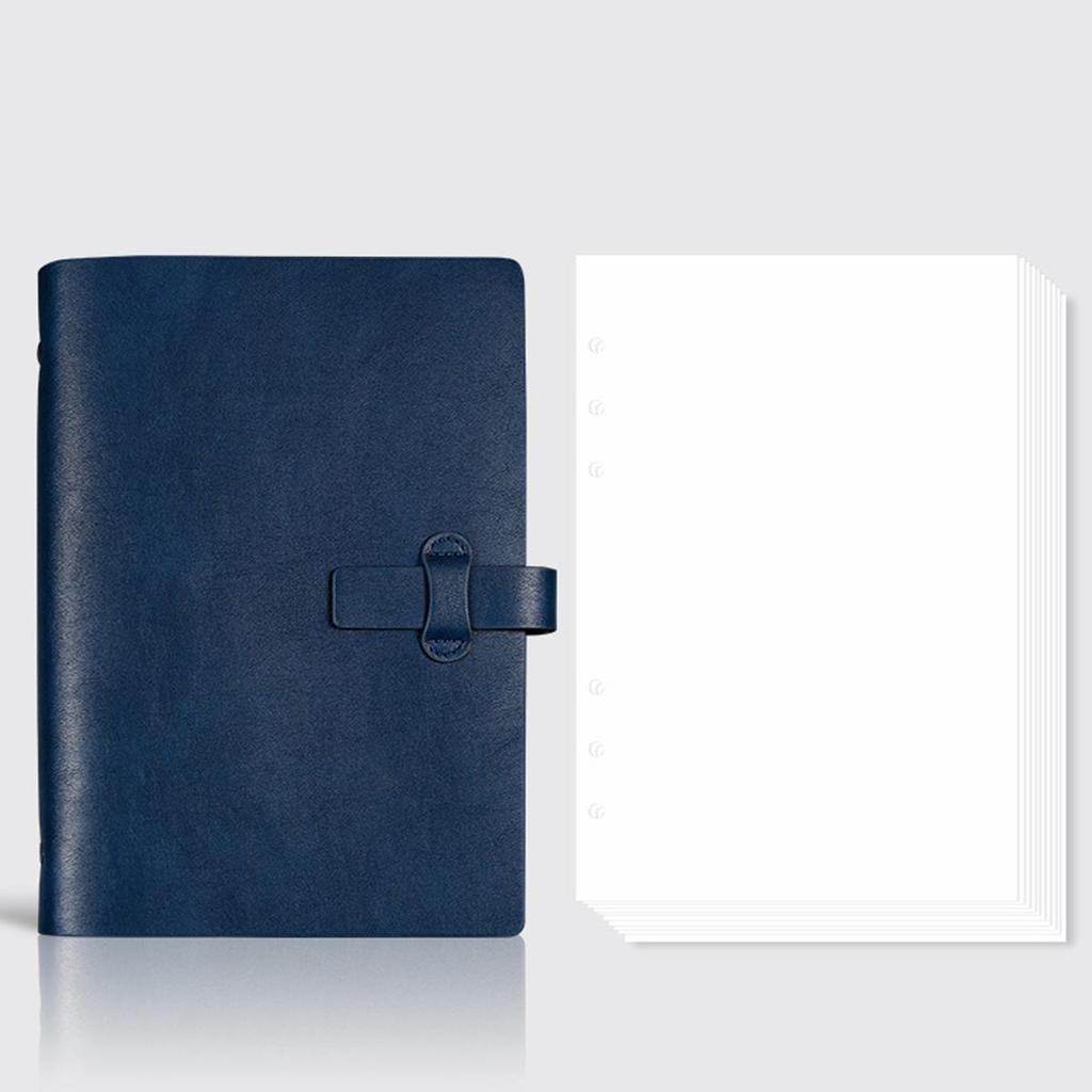 A5 Student Leather Loose-leaf Notebook, Work Notepad, Lined/grid/blank Pages, Business Meeting Record Book, Diary, Subject Notes