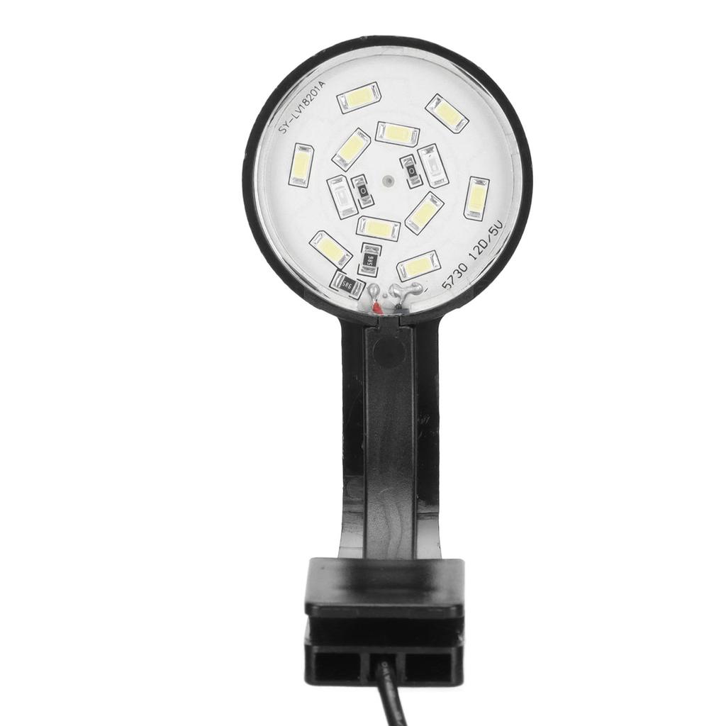 Fish Tank Clip Light 5W 5V 12 LEDs Blue White Light High Brightness Adjustable Angle USB Clamp Aquarium Light Black