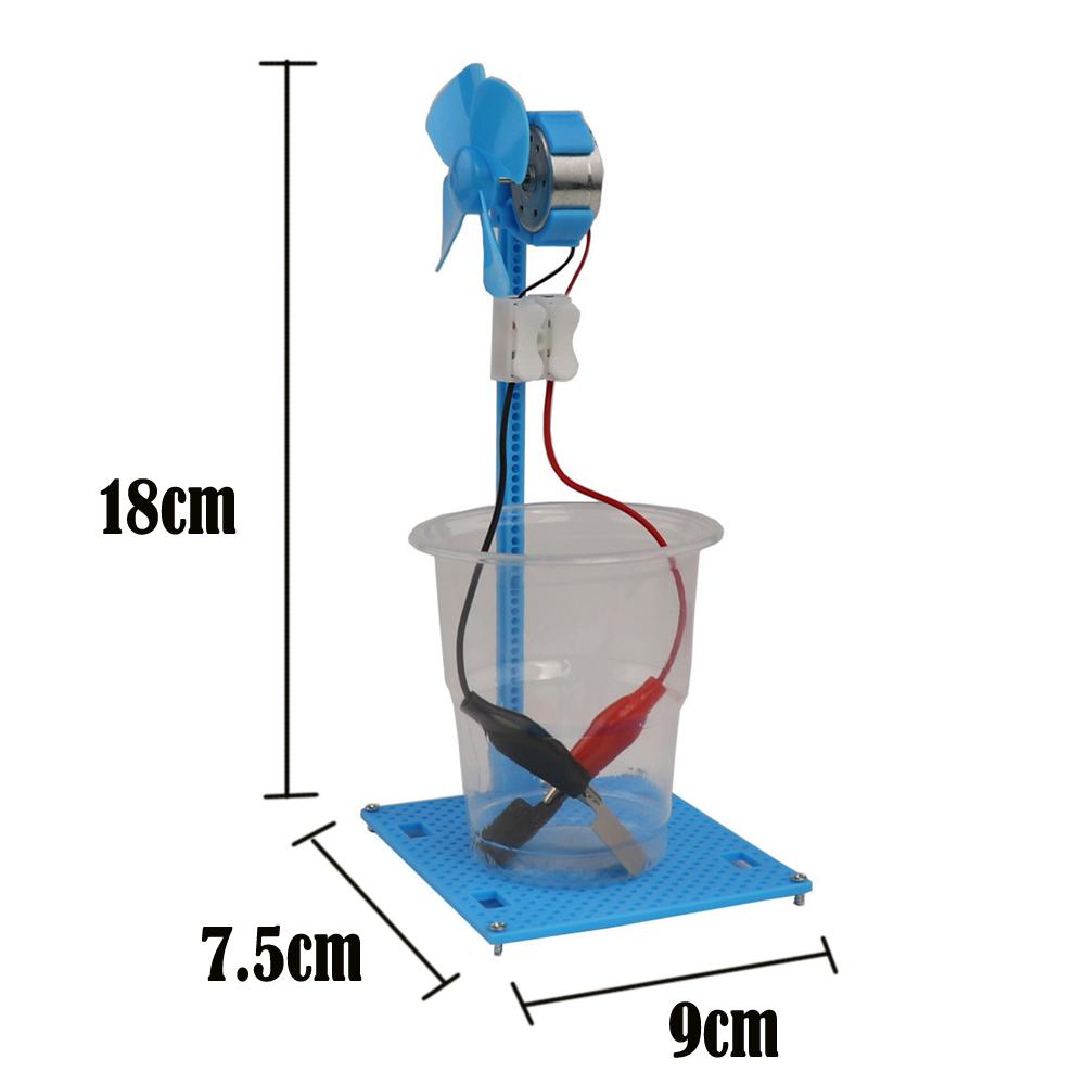 Physics STEM Technology Gadget Kids Science Toys 2In1 Brine Power Electric Fan Educational Toys for Children DIY Craft Toy