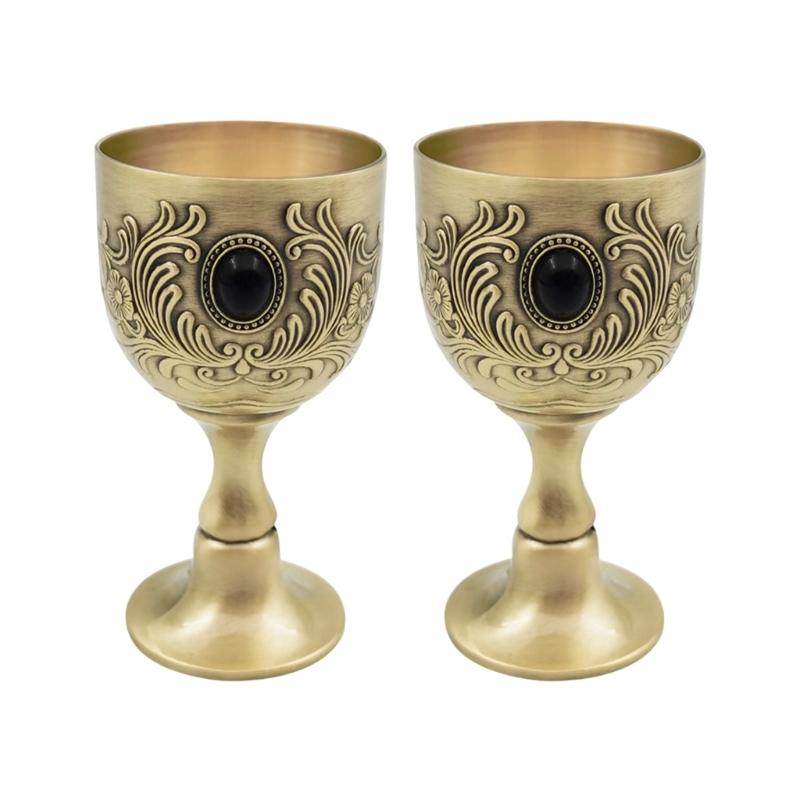 Collectible Embossed Gemstones Shot Glass 50ml Chalice Cup Wine Goblet Liquor Cup for Home Bar Spirits Drinking
