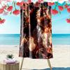 Flaming Warrior Anime Design A must-have beach towel for beach travel
