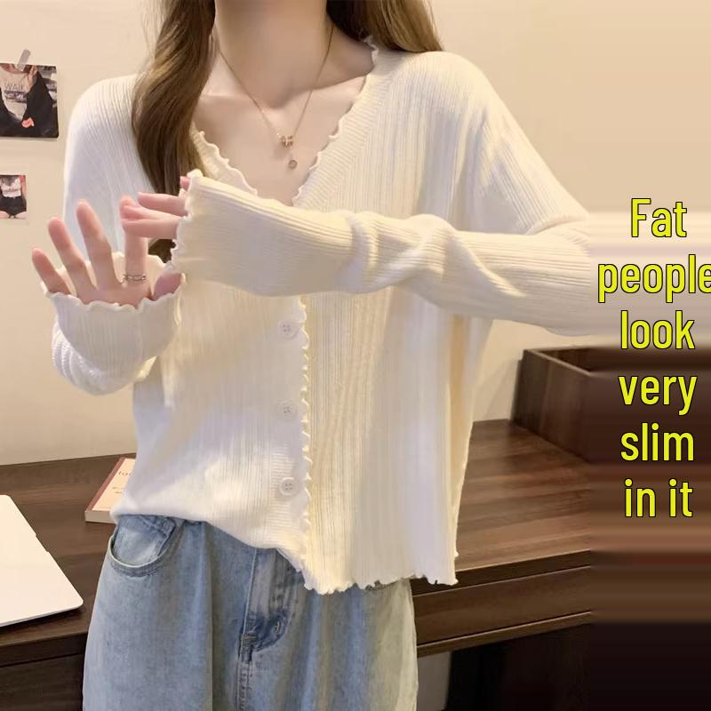 

Plus Size Slimming V-Neck Long Sleeve Knitted Cardigan for Women XL [120-150 kg] абрикосовый