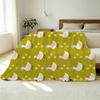 Cute Cartoon Duck Flannel Fleece Blanket – Soft Warm Bordered Throw for Couch, Home, Halloween & Christmas