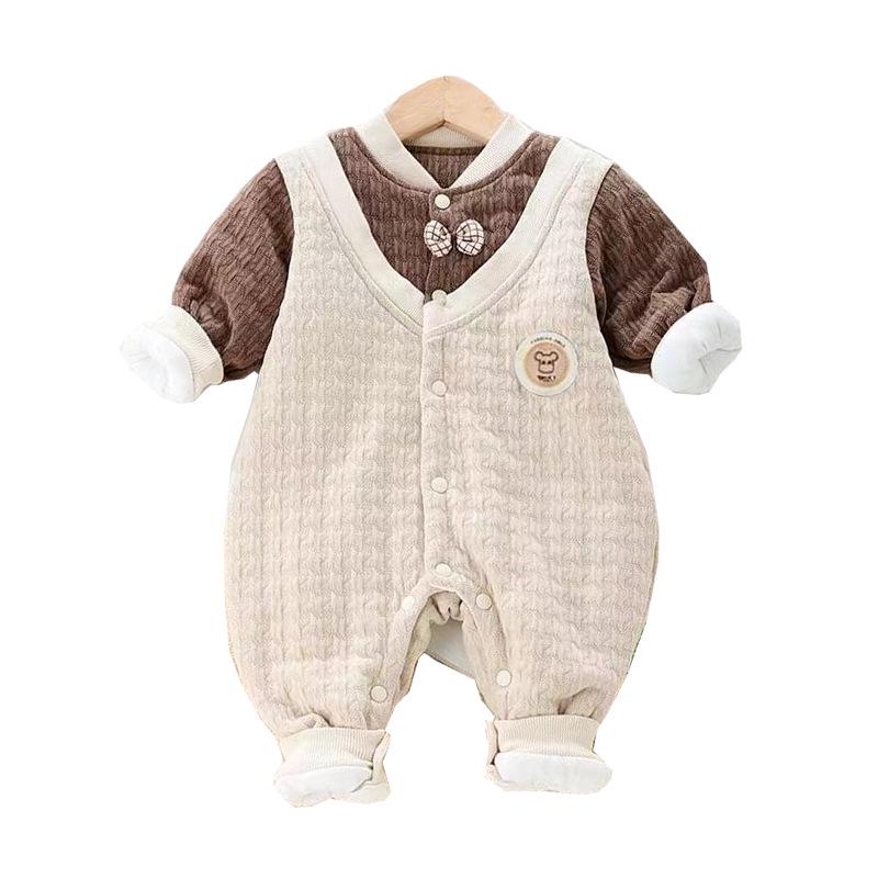 Baby Gentleman Onesie - Warm Cotton-Padded Autumn/Winter Outfit for Infants