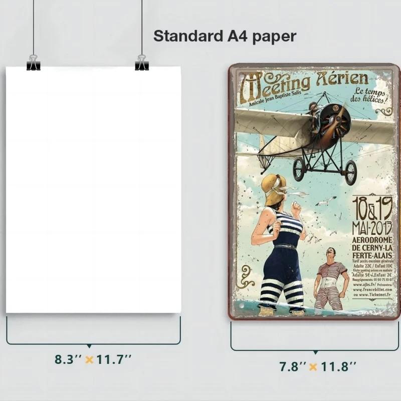 Vintage Airplane Posters Metal Tin Signs Decor Model Plane Meeting Aerien Metal Plate Wall Decor Bar Club