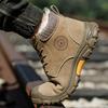 Imwete Steel Toe Work Safety Boot Men's High Top Anti Piercing Cotton Shoe Winter Thick Velvet Warm Safety Shoes Anti Smashing