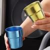 Pure Titanium Double-Wall Coffee Mug,Outdoor Camping Water Cups Home Drinking Office Tea Mug 150 ml Beer Luxury-Feel Juice Cup