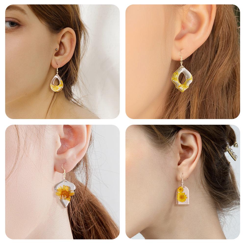 Poppy Resin U-Shape Flower Leaf Earring Mold