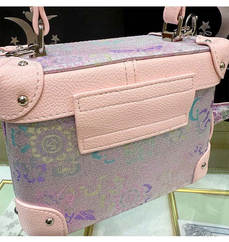 Song Brokat Rosa Kasten Tasche: 2026 Damen-Modehandtasche inspiriert vom chinesischen Kulturerbe