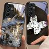Gradient Butterfly For Samsung Galaxy A15 5G 54 4G 51 50 24 35 90 71 12 51 53 52S 80 22 34 Black Tempered Glass Phone Case