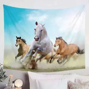 Tapestry of running wild horses 75x100