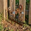 Retro 2D Imitation Rusty Garden Pile Rustic Ground Stakes Creative Flower Pattern Stakes  Patio