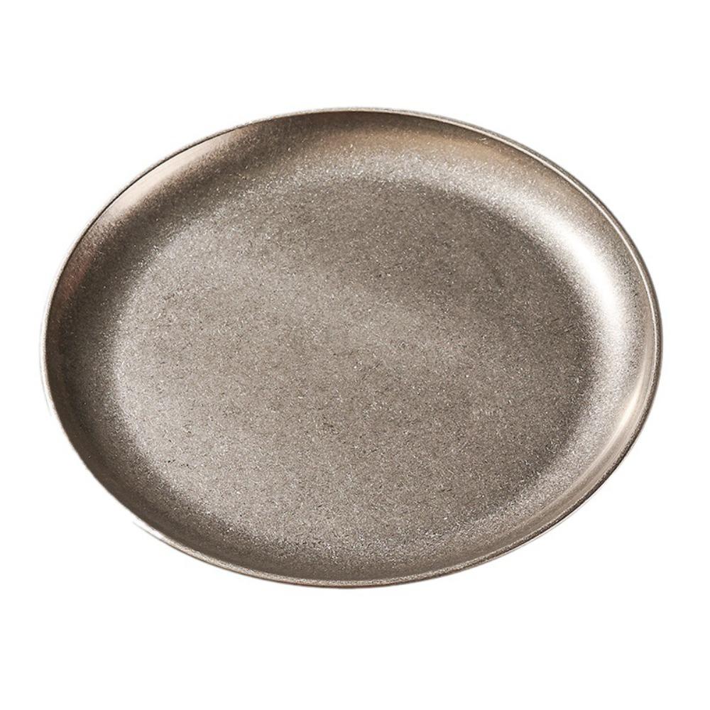 

Classical Steak Plate Vintage Storage Tray Kitchen Organizer Western Dish Bread XS серебряный