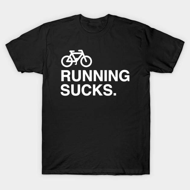 Men Black Print T-shirt Running Sucks No-Cut Transfer Paper Print Cotton Tshirt L