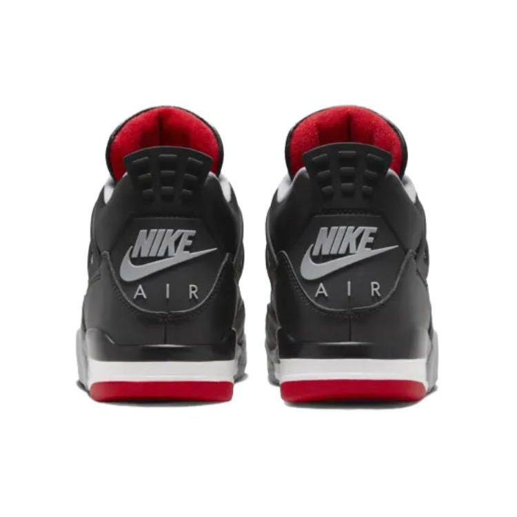 Air Jordan 4 Retro Bred Reimagined Unisex Sneakers Black Fire-Red Cement-Grey FV5029-006