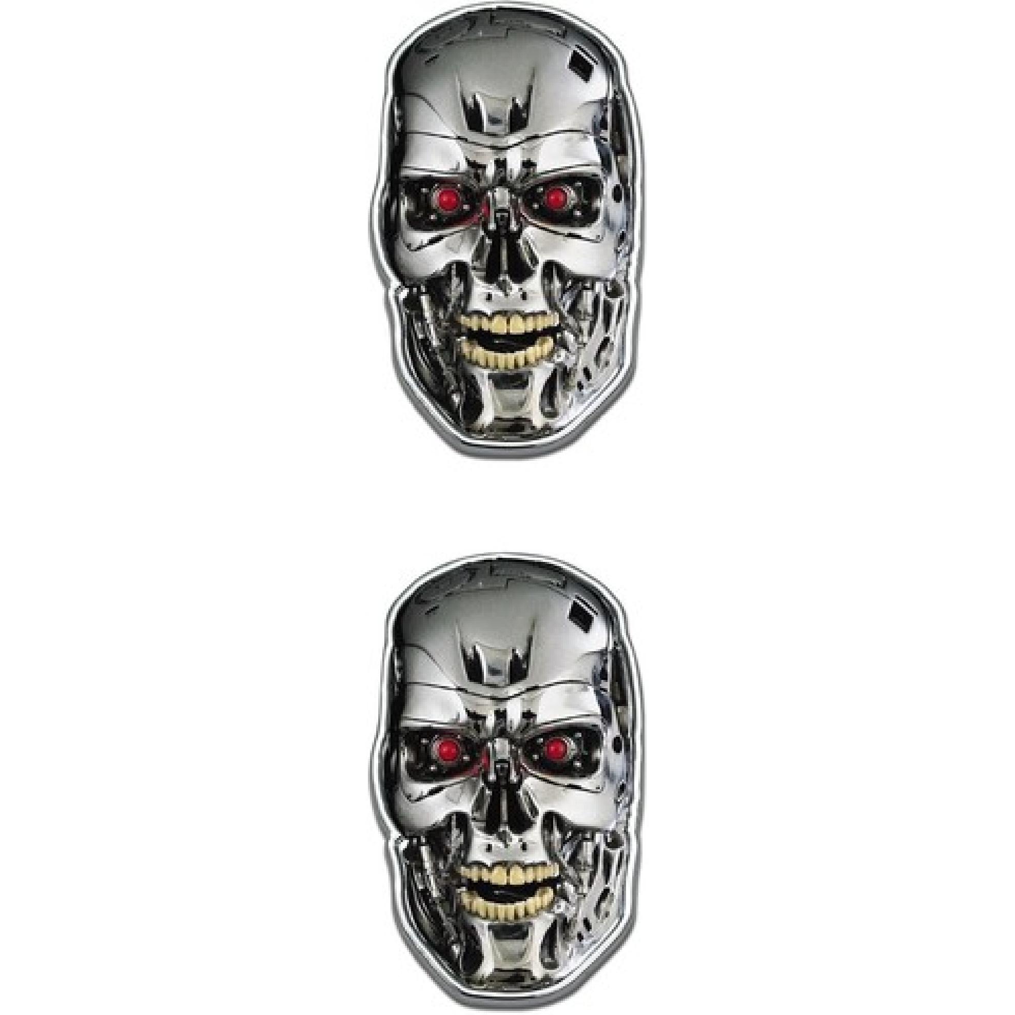 

2 Mini Terminator Movie Chrome Emblems for Motorcycles, Emblem Minis