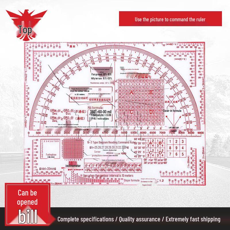 Dingpai Professional Map Reading & Terrain Analysis Ruler