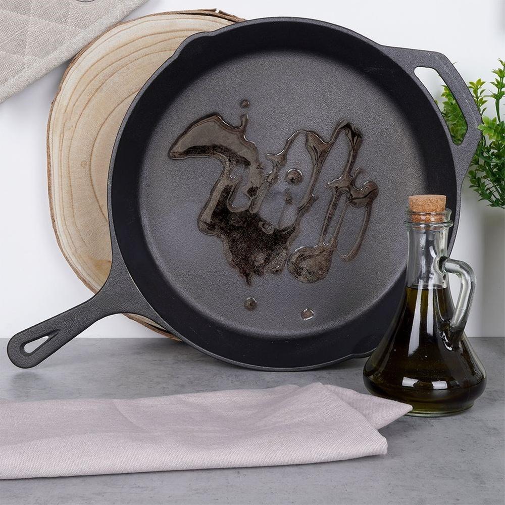 Patelnia Żeliwna Grill Ognisko do Piekarnika na Gaz Indukcję Talerz 30 cm