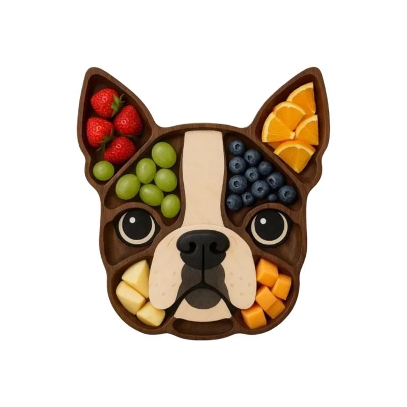 

Cute Dog Head Shaped Wooden Serving Tray For Fruits Snacks And Desserts Fruit Platter Perfect For Party And Home Use