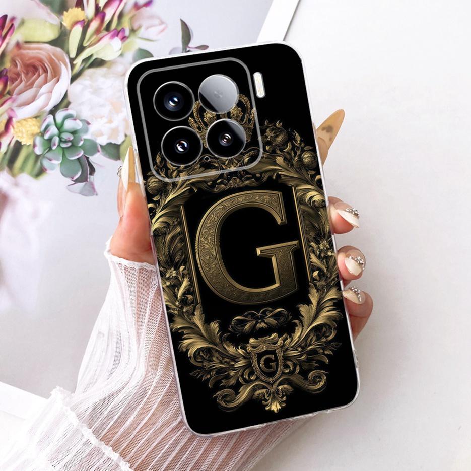 For Xiaomi Mi 15 Pro Case Luxury Crown Letters Cover Clear Silicone Soft Slim Phone Case For Xiaomi 15 Pro Mi15 Pro Fundas Coque