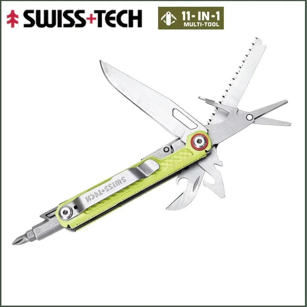SWISS TECH 11 in 1 Scissors Screwdriver Mini Utility Outdoor Portable Survival Camping EDC Tools Gadgets5