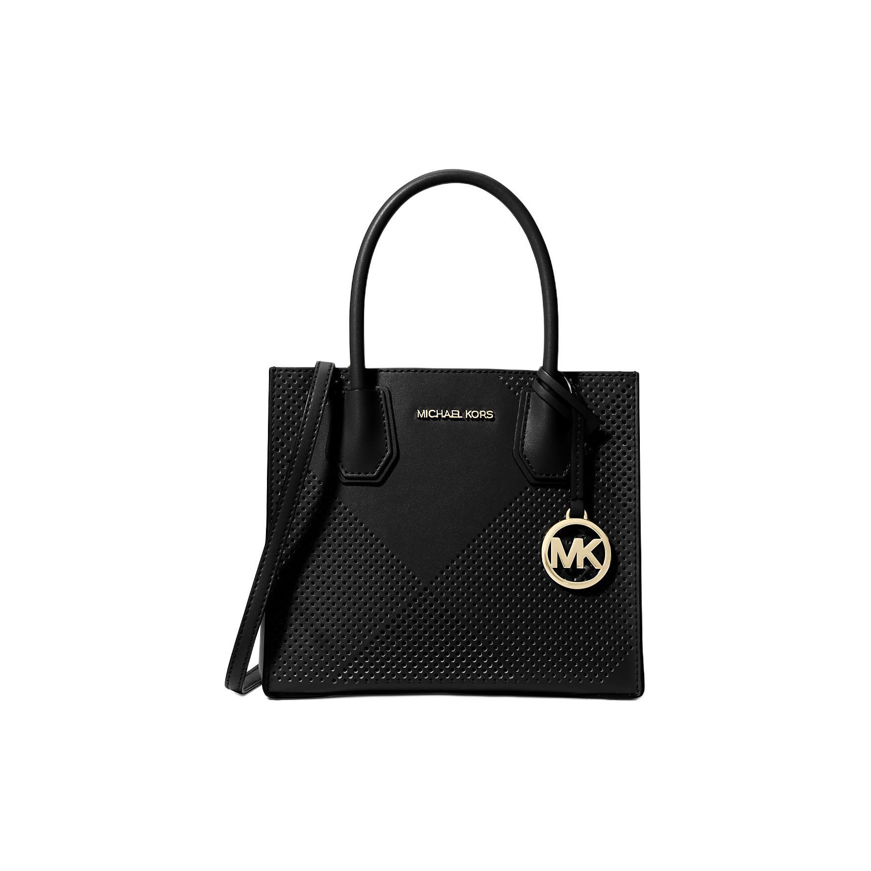 

Michael Kors Mercer Perforated Design Detachable Adjustable Shoulder Strap Tote Bag Women handbags Black 35T4GM9M2Y-BLACK Basic Set (Bag+Dust Bag)