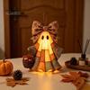 Durable Festival Party Supplies Lighted Vintage Patchwork Ghost Door Hanger, Rustic Farmhouse Figurine, LED Light Up Resin Wall Ornament Halloween
