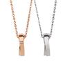 Pair Necklace Surgical Stainless Steel 316L Cubic Zirconia Allergy Free Cross Pink Silver [White Clover] & 4SUP097GO&4SUP098SV