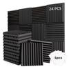 24 Pack Acoustic High Density Soundproof Panels 30x30x2.5cm Acoustic Wall Panels for Noise Reduction Quick Recovery for Studios
