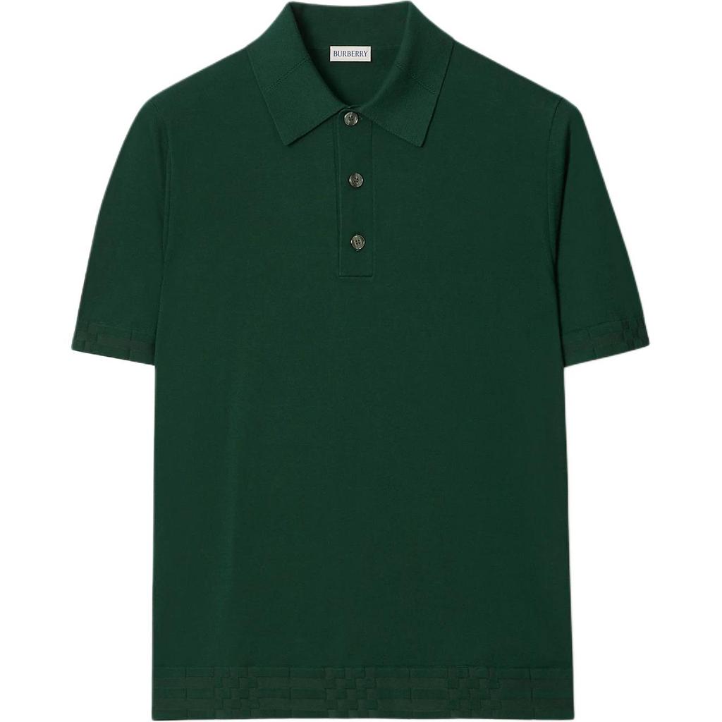Burberry Polo Shirts Men's Dark Green Polo Collar Moderate Straight Fit 81125251