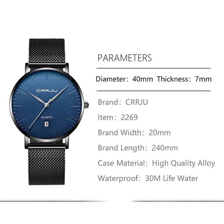 CRRJU New 2269 Men's Watch Casual Personality Watch Fashion Popular Men's Watch Student Watch