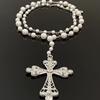 Dark Gothic cross fringed necklace multi-layered beaded necklace fashionable Spice Girl necklace