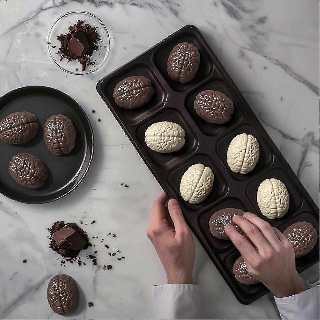 Silicone Brain Baking Mold Non-Stick Halloween Bakeware for Cakes Chocolates Cupcakes Easy to Clean Silicone Cookie Cutters-Good