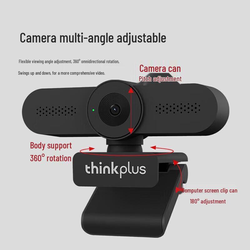 Lenovo ThinkPlus USB 2K HD Webcam with 5MP & Built-in Mic (CN version)