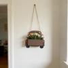 Retro Cartoon Truck Shaped Flower Pot Iron Car Wall Planter Hanging Truck Planter  for Balcony