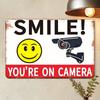 Vintage Metal Security Camera Sign 8x12 Retro Surveillance Warning Plaque, No Power Needed Wall Decor for Bars, Cafes