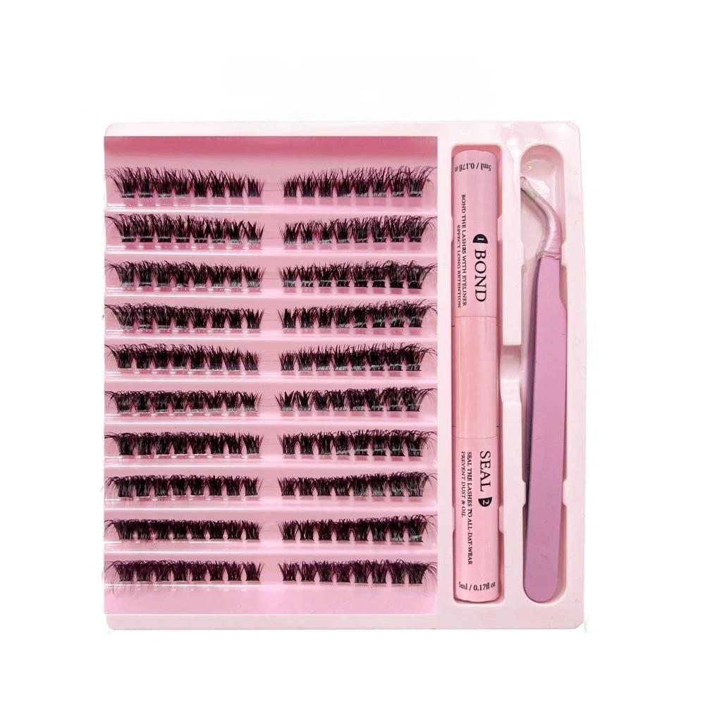 3D Mink Effect Cluster Lashes 8-16mm Volume Lash New Faux Mink Eyelashes for Women