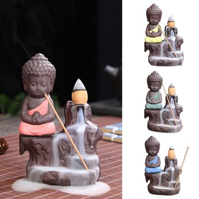 Creative Buddha Aromatherapy Incense Censer Holder Ornaments Ceramic Backflow Censer Crafts Home Reading Room Table Decoration