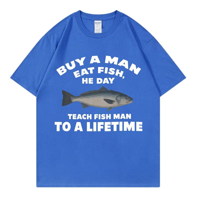 Buy A Unisex Eat Fish Funny Meme T Shirt High Street Fashion Trend Short Sleeve Tshirts Unisex Unisex Casual 100cotton Summer Tshirt