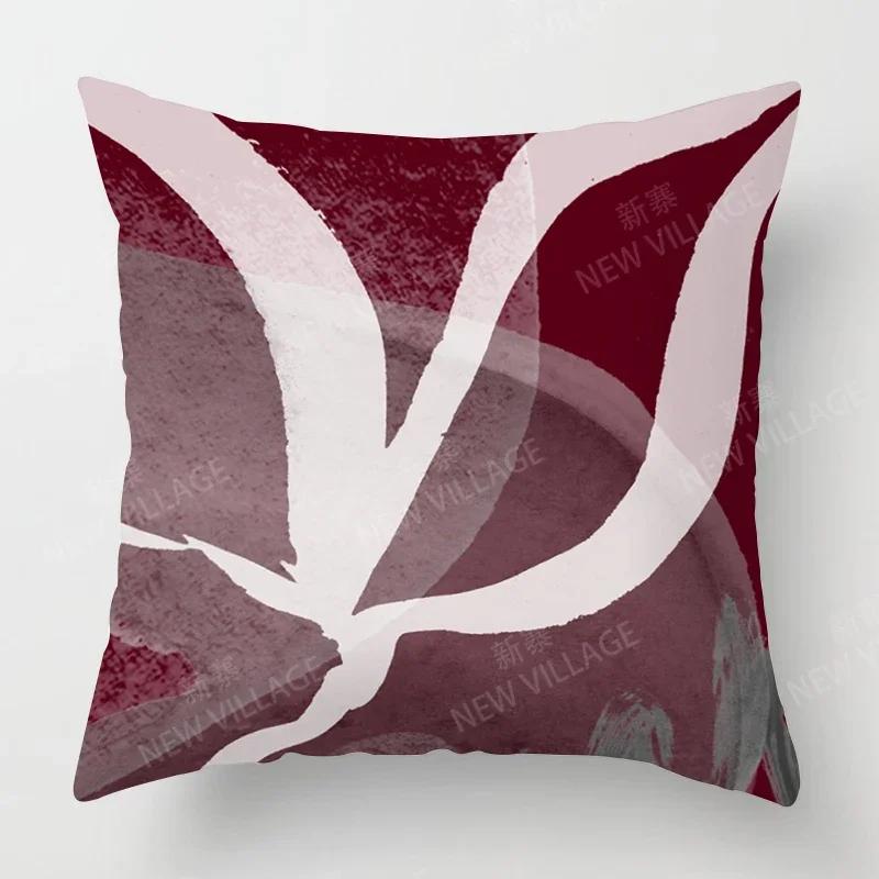 List Personalizovaný Design Červený Povlak na Polštář Domácí Dekorace Dekorační Povlak na Polštář Obývací Pokoj Pohovka Dekorace