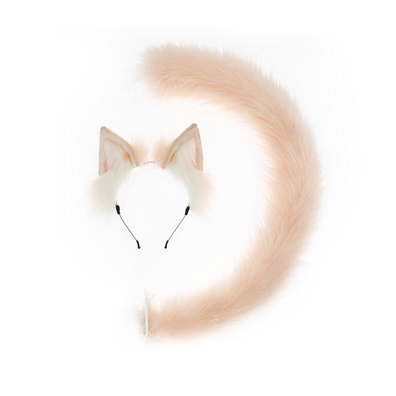 Handmade Cosplay Simulation Beast Ear Headdress J Accessories Rainbow Cat Ear Headband Cat Tail Set