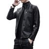 Men's PU Leather Jacket Casual Men's Stand Collar Slim Motorcycle Leather