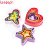 Leeseph Ausstechformen-Set für Kekse und Biskuits, Fondant- und Sandwich-Ausstechformen in verschiedenen Größen. Rund, Herz, Blume, Quadrat, Stern