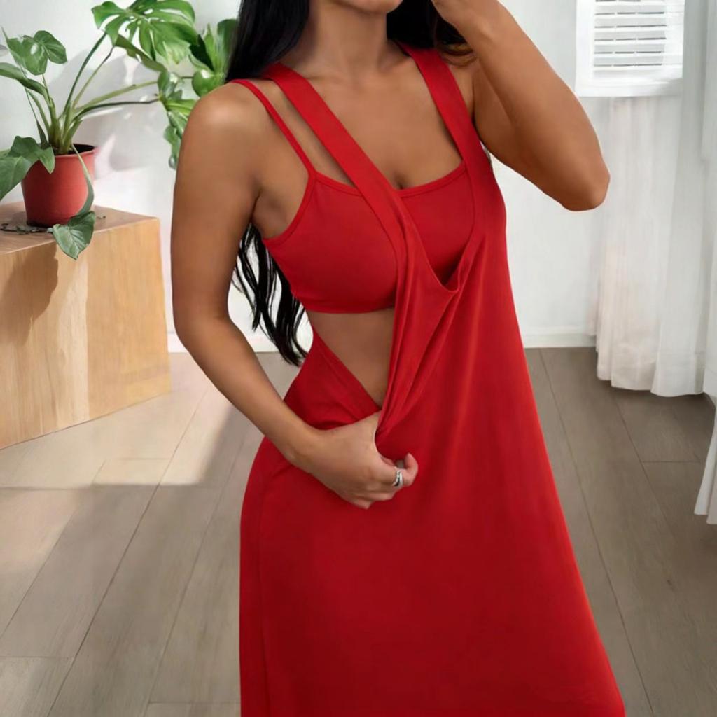 Completo da Donna Due Pezzi Abito Canotta Casual Largo Senza Maniche Outfit Estivo Tessuto Leggero Morbido Vestibilità Comoda