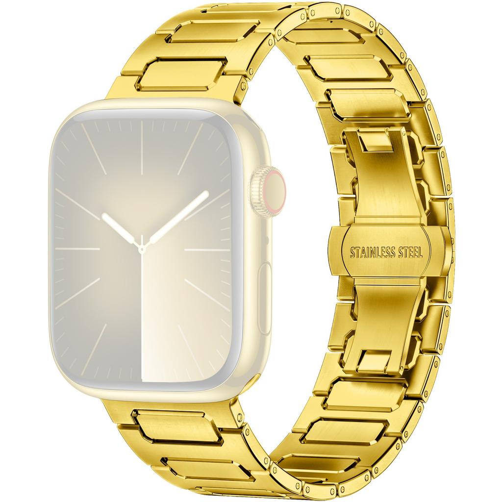 H-Link Farbiges Metallarmband für Apple Watch Series 10 Ultra 9 8 7 SE 6 5 4 3 2 1 46mm 49mm 45mm 44mm 42mm Faltschließe Uhrenarmband